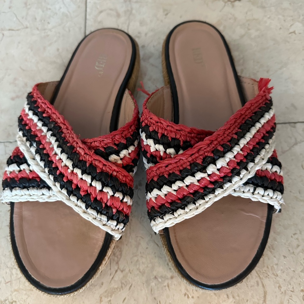 Red Valentino Raffia Slides - Picture 2 of 5